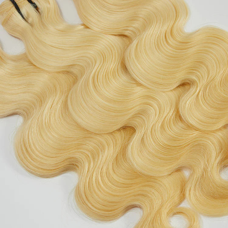 Raw Hair Lightest Blonde Body Wavy (Single Bundles)