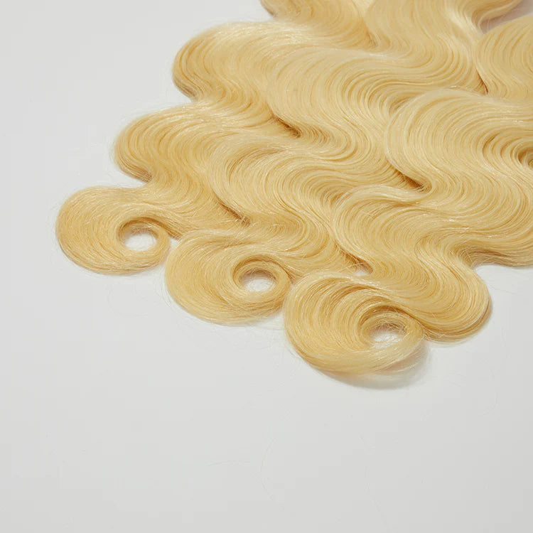 Raw Hair Lightest Blonde Body Wavy (Single Bundles)