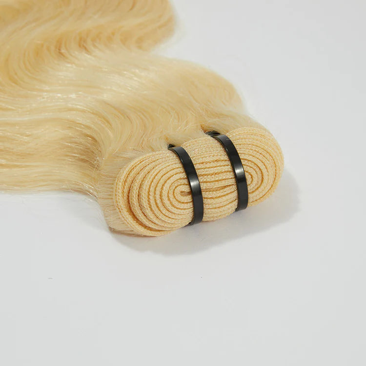 Raw Hair Lightest Blonde Body Wavy (Single Bundles)